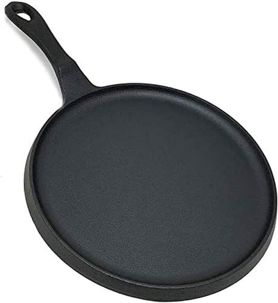 Pre-Seasoned 10" Cast Iron round Comal - Heavy Duty & Pre-Seasoned with Vegetable Oil - Great for Tortillas, Pancakes Chapati, Omelets, Crepes - Durable Camping Comal Skillet (Set of 1)