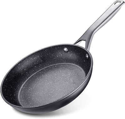 Nonstick Skillet 11 Inch with Sturdy Stainless Steel Handle, Frying Pan for All Stoves, Induction Omelette Pans, Black Cookware, Oven & Dishwasher Safe