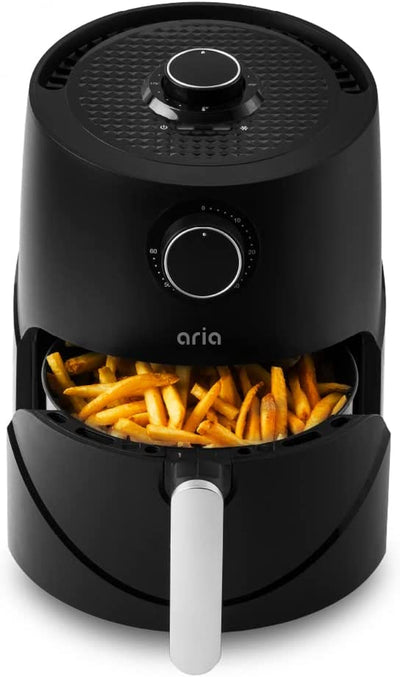 Teflon-Free 3 Qt. Premium Ceramic Air Fryer with Recipe Book, Lux Black