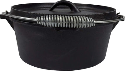 Pre-Seasoned Cast Iron Camp Dutch Oven, 4.1 Qt, Including Lid Lifter, Lid Stand and Silicone Handle Holders