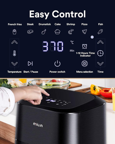 Air Fryer,  1700W XL Air Fryer with 100 Recipes Cookbook, LED Touch Screen Electric Hot Air Fryer Oven with 7 Presets, 5.8 QT Digital Air Fryer with 7 Presets, Non-Stick Oilless Cooker