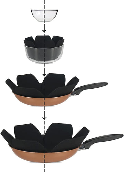 Pan Protectors, Set of 12 and 3 Different Sizes, Larger & Thicker Felt Pot Pan Separators, Black Pan Dividers Protectors for Stacking and Protecting Your Cookware
