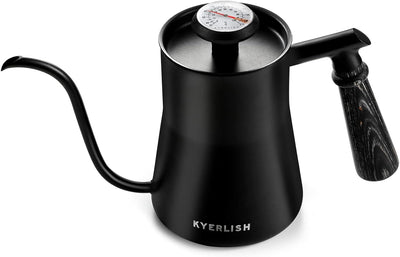 Pour over Kettle with Thermometer, Stainless Steel Gooseneck Kettle, Drip Coffee Kettle, Gooseneck Tea Kettle（500Ml/18Oz）