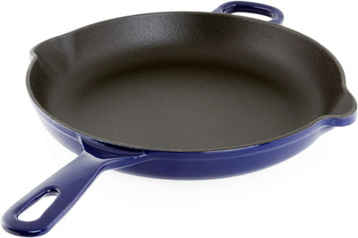 Enameled Cast Iron Cookware, 10 Inch Skillet, Cobalt Blue